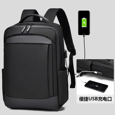 Cross-border trend men's backpack daily fashion 15.6 inch laptop business backpack simple backpack - 3