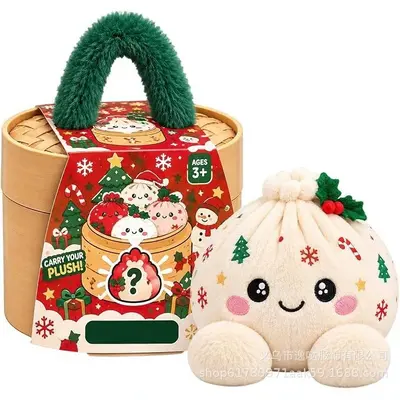 Extra großes Dumpling Weihnachts-Stressball-Plüsch mit Dampfgarer - 3