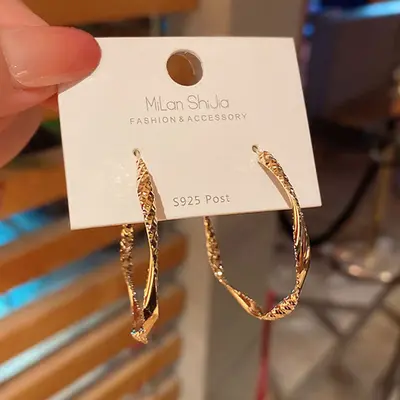 Metal Saçak Küpe Uzun Tasarım - 7