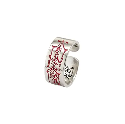 S999 pure silver open ring, vintage design - 5