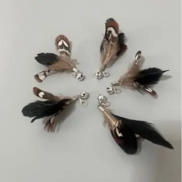 Cat Teaser Wand Replacement Head with Natural Feathers and Bell - 4