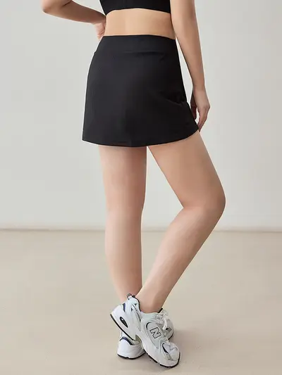 Women's High Waist Tennis Skirt with Shorts Yoga Sports Skirt Set
