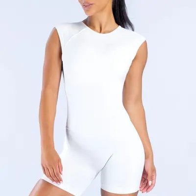 Seamless Open-Back One-Piece Yoga Suit, Sleeveless Pilates Training Set - 7