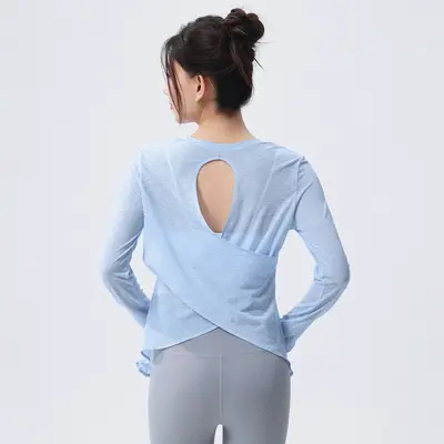 Gevşek Kesim Kadın Yoga Hırkası, Nefes Alabilen Pilates Spor Üstü - 8