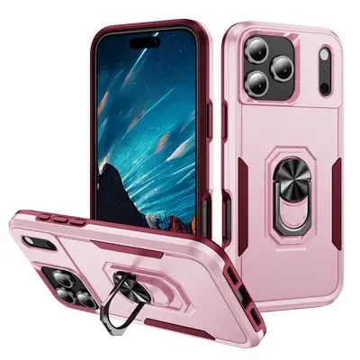 iPhone 16 Pro Max telefon kılıfı Apple 15 manyetik stand darbeye dayanıklı kontrast renkli koruyucu kılıf tam kapsamlı - 11