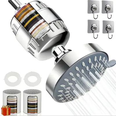 4-Inch Shower Head with 15-25 Stage Filter, Fully Electroplated - 9