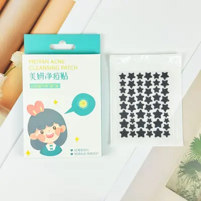 Colored star-shaped acne patches, hydrocolloid makeup-compatible concealer stickers - 11