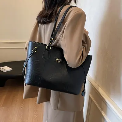 Retro Commuter Tote Bag, Large Capacity, Single-Shoulder Underarm Bag for Women - 9