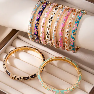 Chinesisches Armband offene Krone Cloisonné-Armreif