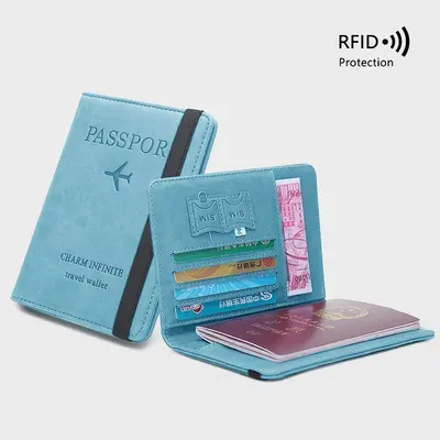 Pasaport cüzdanı, PU deri, 2-in-1, RFID korumalı