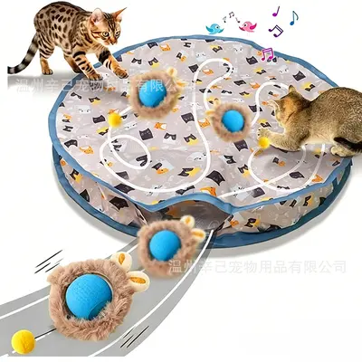 Bite-Resistant Automatic Cat Teaser Ball with Rope, Self-Play Bouncing Cat Toy - 13