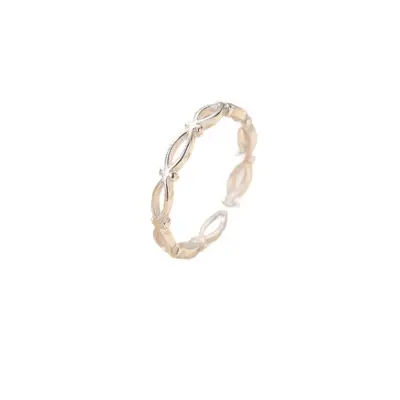 S925 Sterling Silver Hollow Interwoven Ring Women Mini
