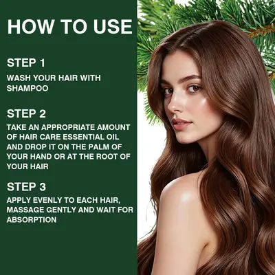 Platycladus Leaf Hair Care Essential Oil, for Tough and Dense Hair, Anti-Tangle - 4
