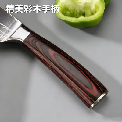 外贸跨境大马士革激光纹厨师刀水果刀不锈钢刀具套装日式刀三德刀 - 3