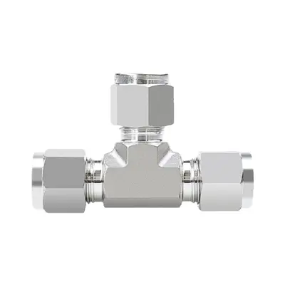 316L Stainless Steel Double Ferrule Tee Fitting, UNF φ1/468 - 5