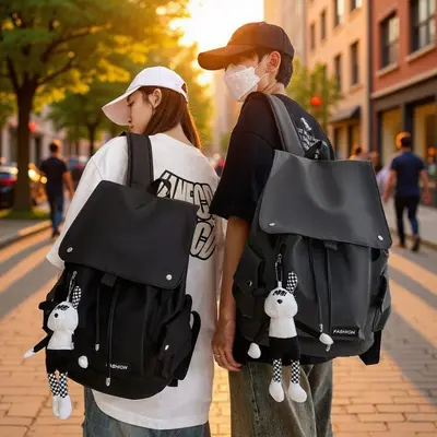 New Large Capacity Casual Backpack Women's Japanese Style Student School Bag Cross-Border Backpack Customizable - 2