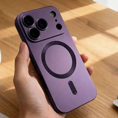 Magnetic Metallic Phone Case for iPhone 18 Pro Max, Matte Full Protection - 8