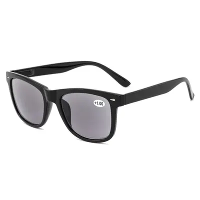 Classic Retro Reading Glasses, Gray Lens, UV380 Sun Protection, Model R080 - 10