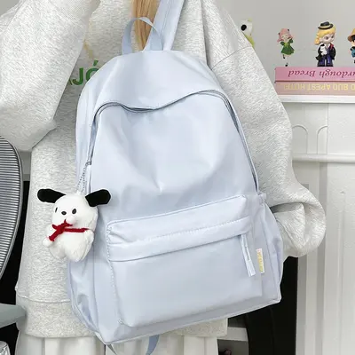 Korean Style Large Capacity Minimalist Backpack, Unisex - 1