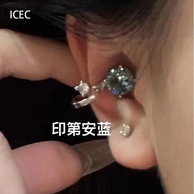 Explosive zircon ear clips for women's daily business attire, versatile, elegant, earlobe clips without piercings, premium, accessible luxury and simple earrings - 8