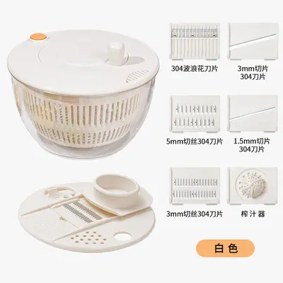 Factory direct sale multifunctional vegetable cutter, manual rotary drain basket, fruit and vegetable dryer, vegetable salad dryer - 8