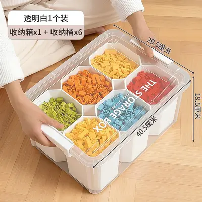 Xitianlong Children's Plush Toy Storage Box, Transparent, Large Capacity LEGO Building Blo - 11