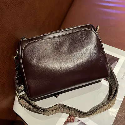 Retro Leather Underarm Bag, Vegetable-Tanned Cowhide Crossbody, Model 776 - 10