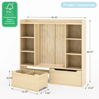 New Solid Wood Toy Rack Kindergarten Toy Storage Shelf Multi-Layer Montessori Bookshelf Children's Toy Organizer