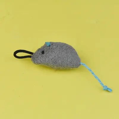Steel Wire Cat Teaser Wand with Replacement Mouse Head