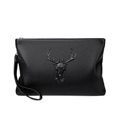 Men's Genuine Leather Clutch, Soft Leather, Large Capacity - 7