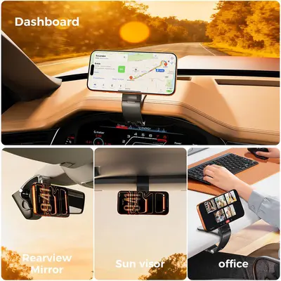 Foldable MagSafe Magnetic Car Dashboard Phone Holder - 3
