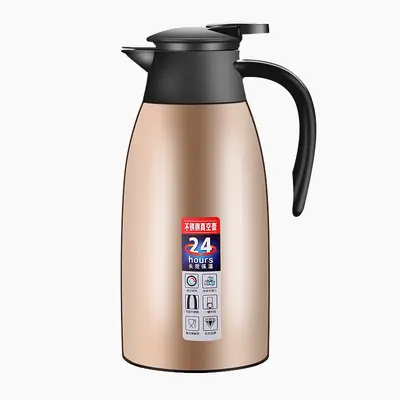 304 Stainless Steel Coffee Pot 2L, Vacuum Insulated Thermos Hot Water Kettle - 6