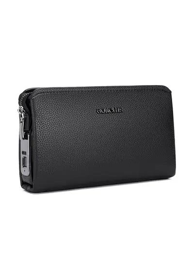 Fingerprint Lock Men's Clutch Bag with Multi-Card Slot Wallet