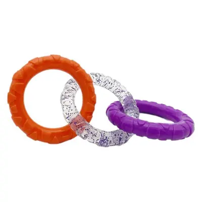Pet Three-Ring Chew Toy, Bite-Resistant TRP Rubber, for Large Dogs - 6
