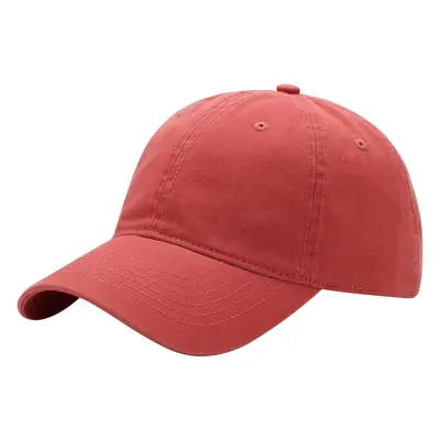 Combed Cotton Baseball Cap Solid Color Water Washed Hat Simple Trendy Duck Bill Cap Outdoor Popular Versatile Soft Top Sun Visor Hat - 12