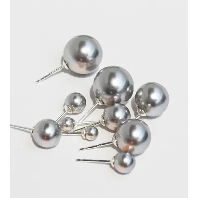 Silver-Grey Pearl Necklace, Bracelet and Earring Set