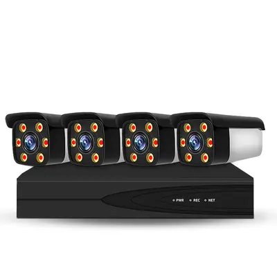 Sicherheitsausrüstungsset 8MP PoE All-in-One-Kamera 4-Kanal Supermarkt-Netzwerk-Videokamera Nachtsicht Infrarot HD