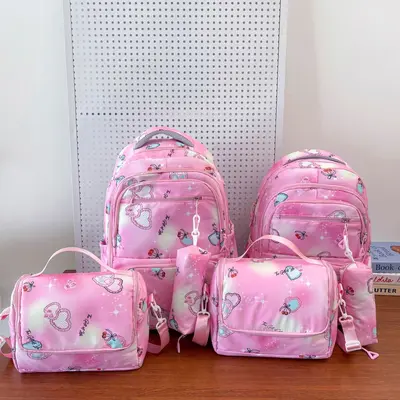 Cartoon 3-in-1 Student Set: Large Backpack, Insulated Lunch Bag and Pencil Case - 4
