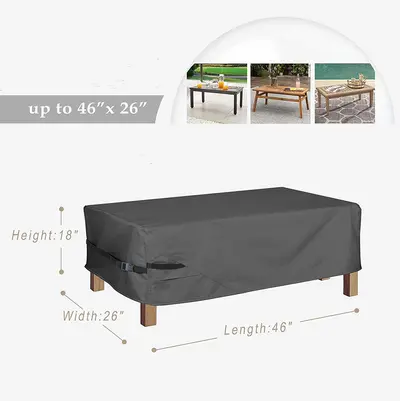 Cross-Border Best-Selling Patio Coffee Table Cover Waterproof Outdoor Furniture Cover Rectangular Small Table Cover Garden Furniture Dust Cover