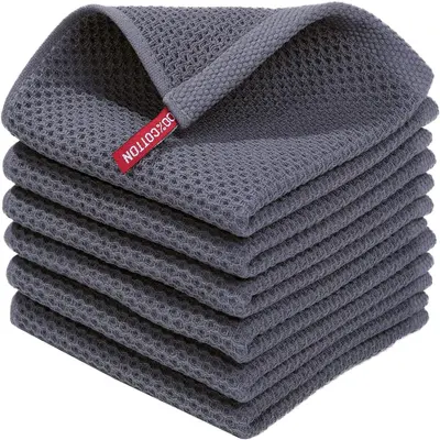 Amazon's Best-Selling Pure Cotton Honeycomb Kitchen Square Towel Set, Easy-to-Clean Looped Waffle Square Towel Wholesale - 4