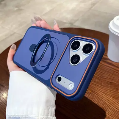 Magnetic Stand Phone Case for iPhone 18 Pro Max, Shockproof, Solid Color - 8