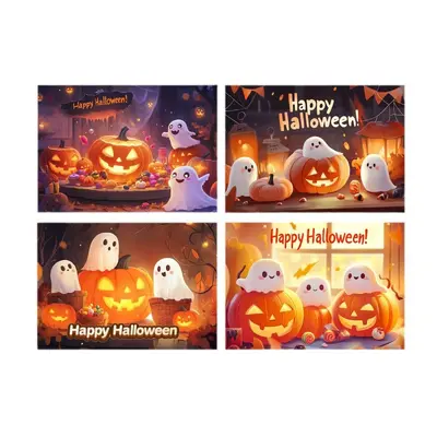 Halloween Handwritten Thank You Greeting Card, English