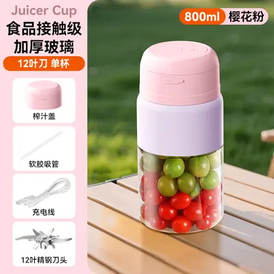 跨境榨汁机小型迷你搅拌机全自动果蔬榨汁机露营电动榨汁杯奶昔杯 - 10