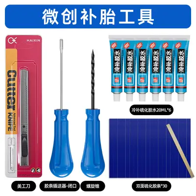 Portable Tire Repair Kit for Car and Electric Motorcycle Tubeless Tires - 13