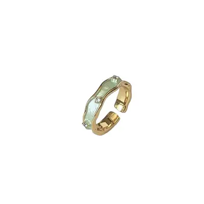 Green series stackable women's ring - 5