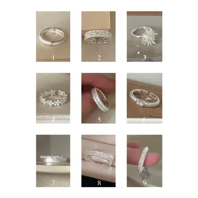S925 sterling silver brushed flower open ring for women - 2