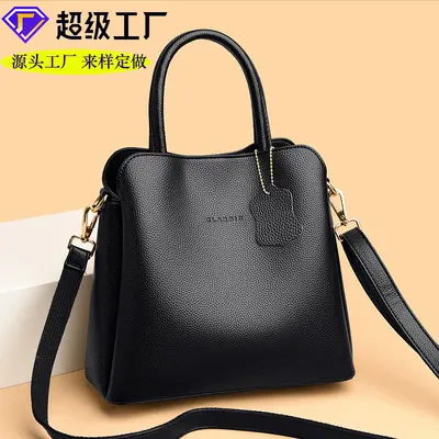 Soft Leather Women's Handbag, Large Capacity Multi-Compartment Shoulder Bag