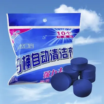 Blue Bubble Toilet Cleaning Tablets, 10-Pack, Odor Removal, Fresh Scent - 8