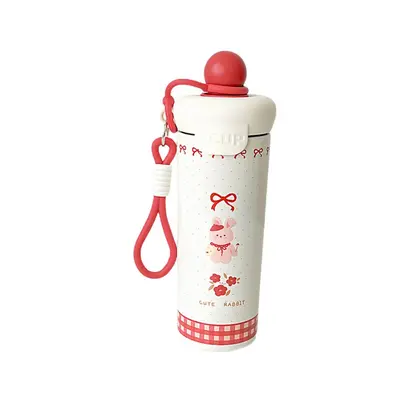 Neue Schwimmkugel-Becher 316 Edelstahl Thermoskanne großvolumiges Wasserglas Cartoon hochwertige tragbare Griffschnur Strohhalm-Becher
