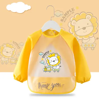 Baby Feeding Bib, Waterproof, with Pocket, Long-Sleeve, for Girls and Boys - 8